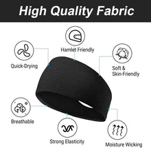 Load image into Gallery viewer, 2 PCS Elastic Sports Headbands for Men/Women - With Inner Grip Strip to Keep Headband Securely in Place | Fits ALL HEAD SIZES | Sweat Wicking Fabric to Keep your Head Dry & Cool