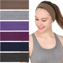 Load image into Gallery viewer, 6Pcs Stretchy Elastic Headbands, Cotton Sports Hairband for Women Girls, Suitable for Yoga, Pilates, Running, Cycling