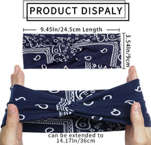 Load image into Gallery viewer, Wide Hair bands for Women Boho Headbands for Women's Hair Elastic Soft 6 Pieces Headband Print Head bands Adult Women Accessories Yoga Sports Hairband Multicoloured Thin Headscarf