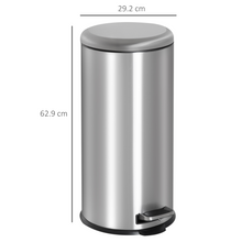 Load image into Gallery viewer, 30L Stainless Steel Pedal Bin - Black/Silver, Fingerprint Resistant & Hygienic
