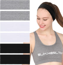 Load image into Gallery viewer, 6Pcs Stretchy Elastic Headbands, Cotton Sports Hairband for Women Girls, Suitable for Yoga, Pilates, Running, Cycling