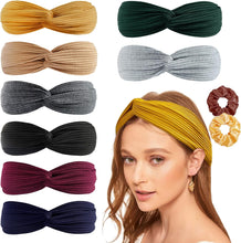 Load image into Gallery viewer, Wide Hair bands for Women Boho Headbands for Women's Hair Elastic Soft 6 Pieces Headband Print Head bands Adult Women Accessories Yoga Sports Hairband Multicoloured Thin Headscarf