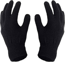Load image into Gallery viewer, 12 Pairs Thermal Magic Stretch Gloves – Unisex Winter Warm Gloves for Men & Women, Soft Acrylic Knit, One Size, Black
