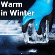 Load image into Gallery viewer, 2 Pairs Waterproof Thermal Work Gloves – Polar Fleece Lined, Double Latex Grip Gloves for Cold Weather & Outdoor Use