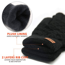 Load image into Gallery viewer, Winter Touchscreen Knit Gloves for Men & Women – Soft Lining, Warm Thermal Acrylic Gloves for Cold Weather