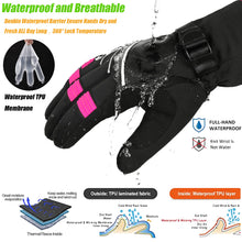 Load image into Gallery viewer, 3M Thinsulate Thermal Gloves – Waterproof, Windproof & Touchscreen Winter Ski Gloves (-30°F Warmth)