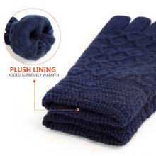 Load image into Gallery viewer, Winter Touchscreen Knit Gloves for Men & Women – Soft Lining, Warm Thermal Acrylic Gloves for Cold Weather