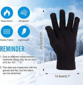 6 Pairs Knitted Touchscreen Winter Gloves – Thermal Magic Stretch Warm Mittens for Men & Women