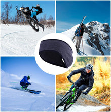 Load image into Gallery viewer, 2 Pieces Running Headband Fleece Ear Warmers Headband with Ponytail Hole Thermal Ear Muffs for Sports Running Cycling Winter Headbands for Women Ladies Girls (Navy/Coffee)