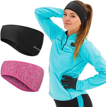 Load image into Gallery viewer, Winter Headband Ear Warmer - 2 Pack Warm Cozy Fleece Stretchy Ear Muff with Full Cover for Outdoor Sports, Running, Hiking, Cycling, Tennis, Jogging