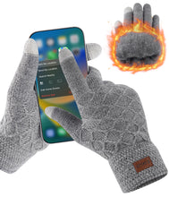 Load image into Gallery viewer, Winter Touchscreen Knit Gloves for Men & Women – Soft Lining, Warm Thermal Acrylic Gloves for Cold Weather