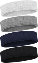 Load image into Gallery viewer, 2 PCS Elastic Sports Headbands for Men/Women - With Inner Grip Strip to Keep Headband Securely in Place | Fits ALL HEAD SIZES | Sweat Wicking Fabric to Keep your Head Dry & Cool