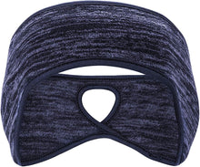 Load image into Gallery viewer, 2 Pieces Running Headband Fleece Ear Warmers Headband with Ponytail Hole Thermal Ear Muffs for Sports Running Cycling Winter Headbands for Women Ladies Girls (Navy/Coffee)
