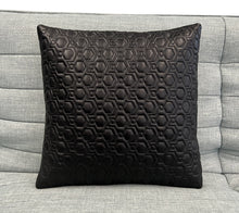 Load image into Gallery viewer, 2 x Embroidery Black Leather Sofa Cushion Covers Home Decor
