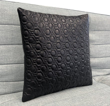 Load image into Gallery viewer, 2 x Embroidery Black Leather Sofa Cushion Covers Home Decor