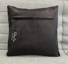 Load image into Gallery viewer, 2 x Embroidery Black Leather Sofa Cushion Covers Home Decor