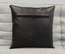 Load image into Gallery viewer, 2x Black & White Flower Original Leather Cushion Covers