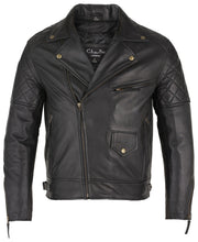 Load image into Gallery viewer, Mens Diamond Biker Style Leather Biker Jacket : Soltau