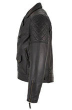 Load image into Gallery viewer, Mens Diamond Biker Style Leather Biker Jacket : Soltau