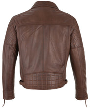 Load image into Gallery viewer, Mens Diamond Biker Style Leather Biker Jacket : Soltau