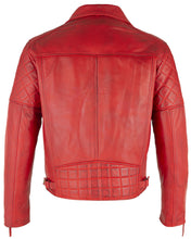 Load image into Gallery viewer, Mens Diamond Biker Style Leather Biker Jacket : Soltau