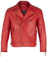 Load image into Gallery viewer, Mens Diamond Biker Style Leather Biker Jacket : Soltau
