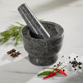 Premium Solid Granite Pestle & Mortar Set – Unleash Flavors in Your Kitchen!