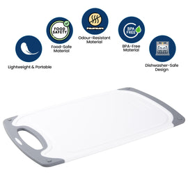 Ultimate 3-Piece Easy Grip Chopping Board Set with Peeler - Food Safe & Durable