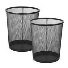 Load image into Gallery viewer, Vinsani 2-Pack Modern Black Mesh Trash Bins - Stylish & Minimalist Waste Baskets