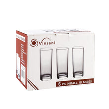Load image into Gallery viewer, Vinsani Hiball Glass Set - Timeless Design for Cocktails & Desserts (Set of 6)