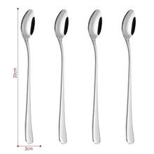 Load image into Gallery viewer, Vinsani Elite 4-Piece Long Handle Stainless Steel Latte Spoons Set