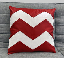 Load image into Gallery viewer, 2x Zig Zag Original Leather Cushion Covers