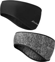 Load image into Gallery viewer, Winter Headband Ear Warmer - 2 Pack Warm Cozy Fleece Stretchy Ear Muff with Full Cover for Outdoor Sports, Running, Hiking, Cycling, Tennis, Jogging