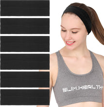 Load image into Gallery viewer, 6Pcs Stretchy Elastic Headbands, Cotton Sports Hairband for Women Girls, Suitable for Yoga, Pilates, Running, Cycling