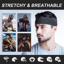 Load image into Gallery viewer, 2 PCS Elastic Sports Headbands for Men/Women - With Inner Grip Strip to Keep Headband Securely in Place | Fits ALL HEAD SIZES | Sweat Wicking Fabric to Keep your Head Dry & Cool