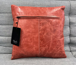 2X Vintage Brown Leather Sofa Cushion Covers Home Decor
