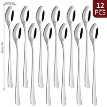 Load image into Gallery viewer, Vinsani Premium 12-Piece Long Handle Latte Spoon Set - Elegant & Durable