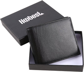 Mens Slim Secure RFID Blocking Genuine Leather Wallet