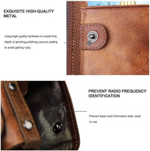 Load image into Gallery viewer, Mens RFID Blocking Leather Wallet with Coin Pocket & Card Holder