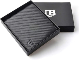 Mens Flip Bifold RFID Blocking Slim Fiber PU Leather Wallet With 2 ID Window