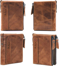 Load image into Gallery viewer, Mens RFID Blocking Leather Wallet with Coin Pocket & Card Holder
