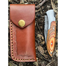 Load image into Gallery viewer, Handmade Natural Stamina Wood Damascus Pocket Folding Knife