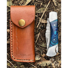 Load image into Gallery viewer, Handmade Ocean Blue Damascus Steel Pocket Folding Knife