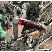 Load image into Gallery viewer, Handmade Rosewood Handle Damascus Steel Pocket Folding Knife