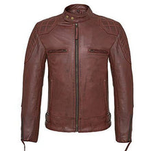 Load image into Gallery viewer, Mens David Beckham Stannard Vintage Wine Red Leather Jacket -