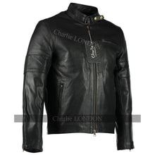 Load image into Gallery viewer, Mens Daytona Black Classic Style Leather Jacket -