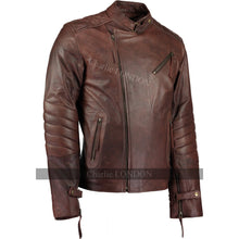 Load image into Gallery viewer, Mens Kendal Vintage Brown David Beckham Leather Jacket -