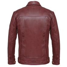 Load image into Gallery viewer, Men's Lynch Vintage Red Wine Leather Jacket -