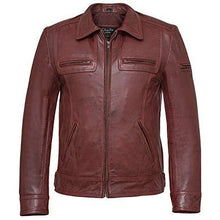 Load image into Gallery viewer, Men's Lynch Vintage Red Wine Leather Jacket -