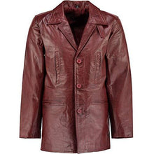 Load image into Gallery viewer, Men's Max Payne Wine Red Leather Coat -